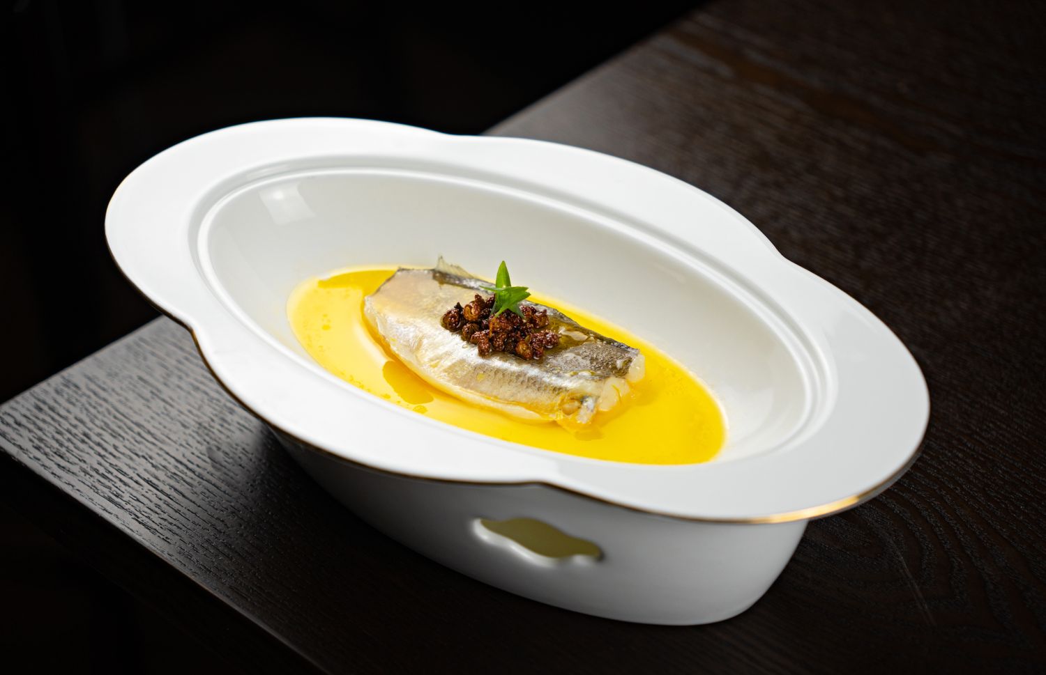 Assiette gastronomique de poisson